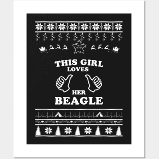 Merry Christmas Beagle Posters and Art